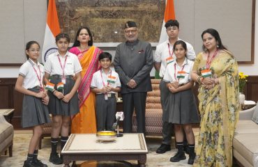 Vice President Shri C. P. Radhakrishnan interacted with Students from K. R. Mangalam World School, New Delhi and Presidium School, Ghaziabad on the occasion of Independence Day at Uprashtrapati Bhavan(15.08.2026)
