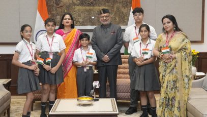 Vice President Shri C. P. Radhakrishnan interacted with Students from K. R. Mangalam World School, New Delhi and Presidium School, Ghaziabad on the occasion of Independence Day at Uprashtrapati Bhavan(15.08.2026)