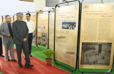 Vice-President Shri C. P. Radhakrishnan witnessed an exhibition organised by the ICHR and the University of Delhi on the occasion of Partition Horrors Remembrance Day on 14.08.2026