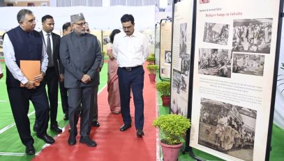 Vice-President Shri C. P. Radhakrishnan witnessed an exhibition organised by the ICHR and the University of Delhi on the occasion of Partition Horrors Remembrance Day on 14.08.2026