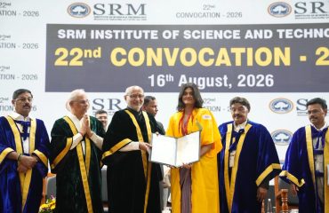 Vice President Shri C. P. Radhakrishnan graced the 22nd Convocation of S.R.M. Institute of Science and Technology (SRMIST) at Kattankulathur, Chengalpattu near Chennai on 16.08.2026