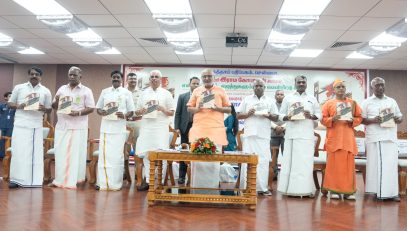 Vice President Shri C. P. Radhakrishnan released ‘Echoes of a Nationalist Mind’, a compilation of the thoughts and writings of late Shri R. Ramagopalan, Founder of Hindu Munnani in Chennai on 16.08.2026