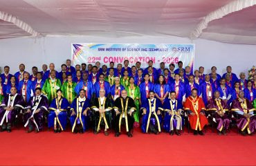 Vice President Shri C. P. Radhakrishnan graced the 22nd Convocation of S.R.M. Institute of Science and Technology (SRMIST) at Kattankulathur, Chengalpattu near Chennai on 16.08.2026