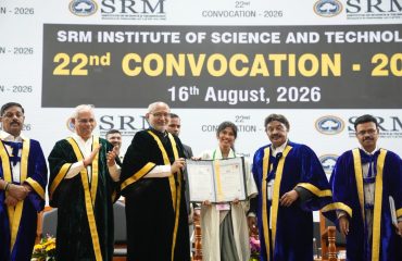 Vice President Shri C. P. Radhakrishnan graced the 22nd Convocation of S.R.M. Institute of Science and Technology (SRMIST) at Kattankulathur, Chengalpattu near Chennai on 16.08.2026