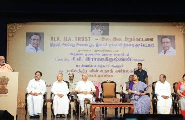 Vice President Shri C. P. Radhakrishnan paid tributes to former Governor Shri La. Ganesan at a function held in Chennai to mark his first death anniversary and inaugurated the ‘Ala. Ila Trust’ established in his memory on 16.08.2026