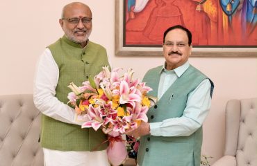 Vice President Shri C P Radhakrishnan Visited Shri J. P. Nadda Ji, Leader of the House, Rajya Sabha, and Union Minister for Health & Family Welfare and Chemicals & Fertilizers at his residence and enquired about his health on 21.08.2026