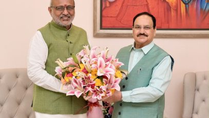 Vice President Shri C P Radhakrishnan Visited Shri J. P. Nadda Ji, Leader of the House, Rajya Sabha, and Union Minister for Health & Family Welfare and Chemicals & Fertilizers at his residence and enquired about his health on 21.08.2026