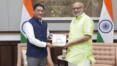 Chief Minister of Arunachal Pradesh, Shri Pema Khandu, called on Vice President Shri C. P. Radhakrishnan at Uprashtrapati Bhavan on 18.08.2026
