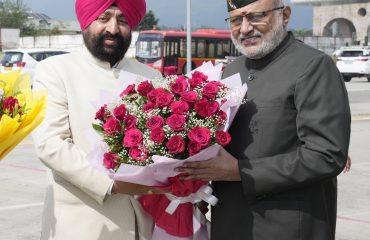 Vice President Shri C. P. Radhakrishnan was received by Governor of Uttarakhand Lt. Gen. Gurmit Singh (Retd.), Chief Minister of Uttarakhand Shri Pushkar Singh Dhami, and other dignitaries upon his arrival at Jolly Grant Airport, Dehradun on 19.08.2026.