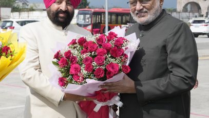Vice President Shri C. P. Radhakrishnan was received by Governor of Uttarakhand Lt. Gen. Gurmit Singh (Retd.), Chief Minister of Uttarakhand Shri Pushkar Singh Dhami, and other dignitaries upon his arrival at Jolly Grant Airport, Dehradun on 19.08.2026.