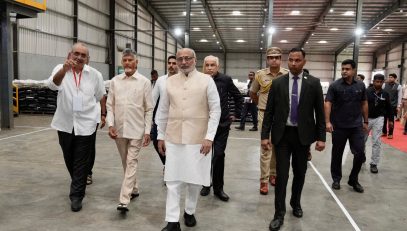 Vice President Shri C. P. Radhakrishnan visited the Gourmet Popcornica factory and cold storage facility at Musunuru, Andhra Pradesh on 24.08.2026
