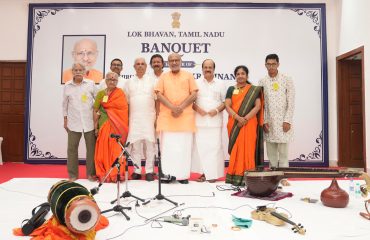 Vice-President Shri C. P. Radhakrishnan, was hosted to a banquet in his honour by the Governor of Tamil Nadu, Thiru Rajendra Vishwanath Arlekar, at Lok Bhavan, Chennai on 16.08.2026