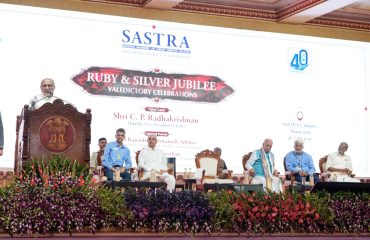 Vice President Shri C. P. Radhakrishnan graced the Ruby and Silver Jubilee Valedictory Celebrations of SASTRA Deemed University in Thanjavur on 17.08.2026