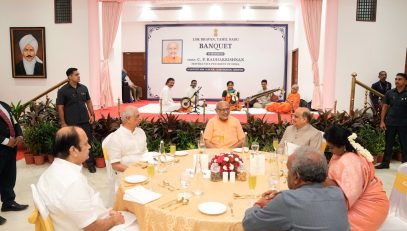 Vice-President Shri C. P. Radhakrishnan, was hosted to a banquet in his honour by the Governor of Tamil Nadu, Thiru Rajendra Vishwanath Arlekar, at Lok Bhavan, Chennai on 16.08.2026