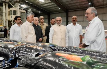 Vice President Shri C. P. Radhakrishnan visited the Gourmet Popcornica factory and cold storage facility at Musunuru, Andhra Pradesh on 24.08.2026
