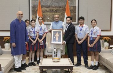Vice President Shri C. P. Radhakrishnan celebrated Raksha Bandhan with school children at Uprashtrapati Bhavan