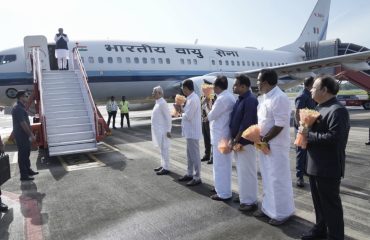 Vice President Shri C. P. Radhakrishnan arrived at Cochin International Airport on 30.08.2026 and was warmly received by Shri Rajendra Vishwanath Arlekar, Hon’ble Governor of Keralam, Shri Roji M. John, Hon’ble Minister of Higher Education, Government of Keralam and other dignitaries