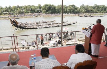 Vice President Shri C. P. Radhakrishnan inaugurated the Aranmula Uthrittathi Vallamkali on the River Pamba on 30.08.2026