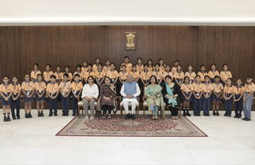 Vice President Shri C. P. Radhakrishnan celebrated Raksha Bandhan with school children at Uprashtrapati Bhavan