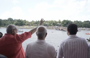 Vice President Shri C. P. Radhakrishnan inaugurated the Aranmula Uthrittathi Vallamkali on the River Pamba on 30.08.2026