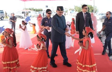 Vice President Shri C. P. Radhakrishnan received a warm cultural welcome by the children of Agatti upon his arrival in Lakshadweep on 31.08.2026