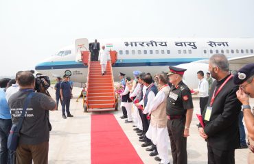 Vice President Shri C. P. Radhakrishnan arrived at Shaheed Bhagat Singh International Airport, Chandigarh on 04.09.2026. Governor, Punjab and Administrator, UT of Chandigarh Shri Gulab Chand Kataria; Chief Minister of Haryana Shri Nayab Singh Saini and other dignitaries welcomed the Vice President at the airport