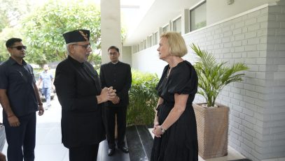 Vice President Shri C. P. Radhakrishnan visited the Royal Norwegian Embassy in New Delhi on 01.09.2026 and expressed his condolences on the passing away of His Majesty King Harald V of Norway