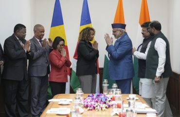 Vice President Shri C. P. Radhakrishnan welcomed the Parliamentary Delegation from Seychelles headed by H.E. Azarel Ernesta, Speaker of the National Assembly of Seychelles at Parliament House on 03.09.2026