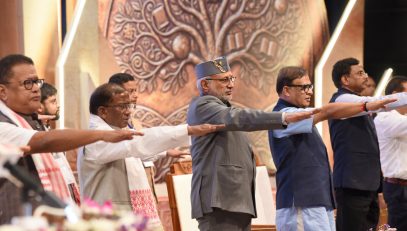 The Vice-President led the students and those present in taking a ‘No to Drugs’ pledge at the Golden Jubilee celebrations of Geetanagar College in Guwahati on 06.09.2026.