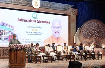 Vice-President Shri C. P. Radhakrishnan graced the Golden Jubilee celebrations of Geetanagar College, formerly known as Kanya Mahavidyalaya, in Guwahati on 06.09.2026. He also inaugurated the college’s new academic building.