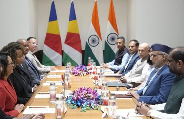 Vice President Shri C. P. Radhakrishnan welcomed the Parliamentary Delegation from Seychelles headed by H.E. Azarel Ernesta, Speaker of the National Assembly of Seychelles at Parliament House on 03.09.2026