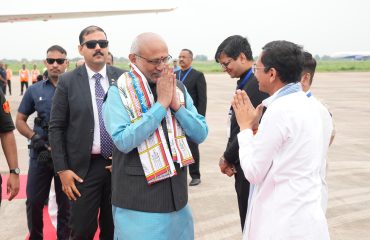 Vice President Shri C. P. Radhakrishnan arrived at the Swami Vivekananda International Airport, Raipur on 02.09.2026. Governor of Chhattisgarh, Deputy Chief Minister of Chhattisgarh and other dignitaries welcomed the Vice President at the airport.