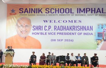 Vice President Shri C. P. Radhakrishnan visited Sainik School, Imphal on 08.09.2026