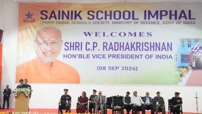 Vice President Shri C. P. Radhakrishnan visited Sainik School, Imphal on 08.09.2026