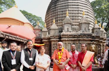 Vice President Shri C. P. Radhakrishnan visited the revered Maa Kamakhya Temple in Guwahati on 07.09.2026