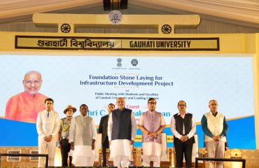Vice-President Shri C. P. Radhakrishnan laid the foundation stone for ₹110 crore infrastructure development projects at Gauhati University on 07.09.2026
