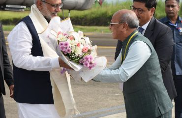 Vice-President Shri C. P. Radhakrishnan arrived at Umroi Airport, Shillong, Meghalaya on 07.09.2026