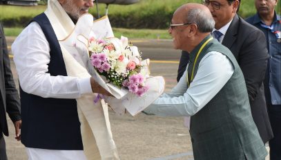 Vice-President Shri C. P. Radhakrishnan arrived at Umroi Airport, Shillong, Meghalaya on 07.09.2026