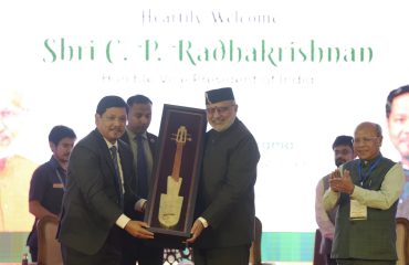 Vice-President Shri C. P. Radhakrishnan graced a public reception organised in his honour by the people and Government of Meghalaya at Soso Tham Auditorium, Shillong on 07.09.2026. The Vice President also laid the foundation stones for five projects worth over ₹1000 crores.