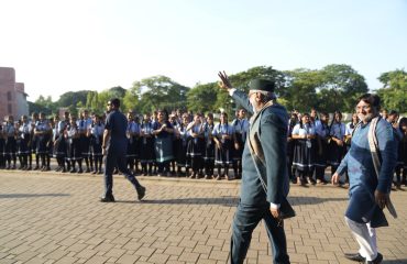 Vice-President Shri C. P. Radhakrishnan visited and interacted with students at Swami Vivekananda Vidya Mandir, Silvassa, on 11.09.2026