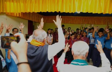 Vice-President Shri C. P. Radhakrishnan visited the Donyi-Polo Mission School for the Hearing, Visually and Intellectually Impaired at Chimpu, Itanagar on 09.09.2026
