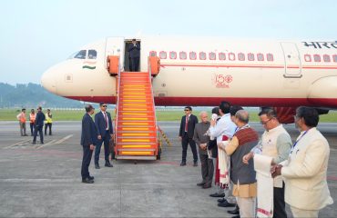 Vice President Shri C. P. Radhakrishnan arrived at Donyi Polo Airport, Itanagar, on 08.09.2026 and was warmly received by Lt. Gen. (Retd.) Kaiwalya Trivikram Parnaik, Governor of Arunachal Pradesh; Shri Pema Khandu, Chief Minister; Shri Chowna Mein, Deputy Chief Minister; and other dignitaries.