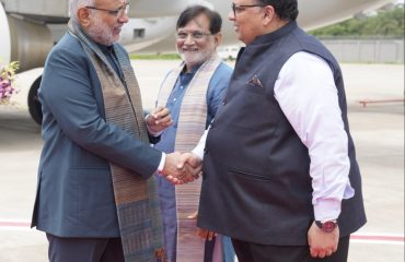 Vice-President Shri C. P. Radhakrishnan arrived at Namo Airport, Daman, on his maiden visit to the Union Territory of Dadra and Nagar Haveli and Daman and Diu , on 11.09.2026. He was warmly received by Shri Praful Patel, Administrator of the Union Territory, and accorded a Guard of Honour.