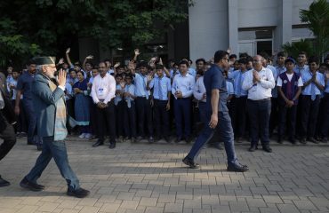 Vice-President Shri C. P. Radhakrishnan visited and interacted with students at Swami Vivekananda Vidya Mandir, Silvassa, on 11.09.2026