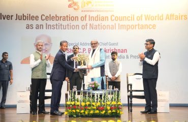 Vice President of India and President, Indian Council of World Affairs (ICWA), Shri C. P. Radhakrishnan addressed the 25th Anniversary celebrations of ICWA as an Institution of National Importance at Sapru House, New Delhi on 15.09.2026