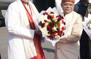 Vice-President Shri C. P. Radhakrishnan was warmly welcomed at Begumpet Airport, Hyderabad, upon his arrival on 17.09.2026