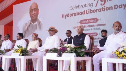 Vice-President Shri C. P. Radhakrishnan participated as Chief Guest at the 79th Hyderabad Liberation Day celebrations at Parade Ground, Secunderabad, Telangana on 17.09.2026