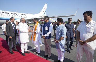 Vice-President Shri C. P. Radhakrishnan was warmly welcomed at Begumpet Airport, Hyderabad, upon his arrival on 17.09.2026