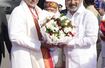 Vice-President Shri C. P. Radhakrishnan was warmly welcomed at Begumpet Airport, Hyderabad, upon his arrival on 17.09.2026