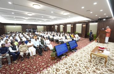 Vice President C. P. Radhakrishnan released the book “A Century of Service – The RSS in 100 Acts of Seva” authored by former Governor of Telangana and former Lieutenant Governor of Puducherry, Dr. Tamilisai Soundararajan, at Uprashtrapati Bhavan, New Delhi on 15.09.2026